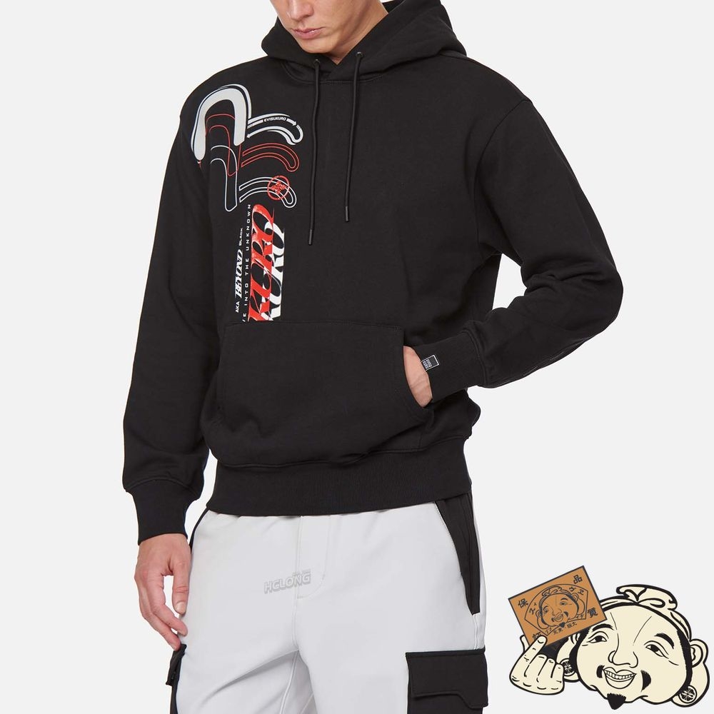 Men Evisu TRIPLE SEAGULL PRINT HOODIE Noir | 173KOQFMX
