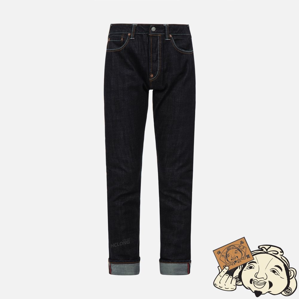 Men Evisu TWO-TONE SEAGULL CARROT-FIT DENIM JEANS #2017 Indigo | 473ZXNMVW