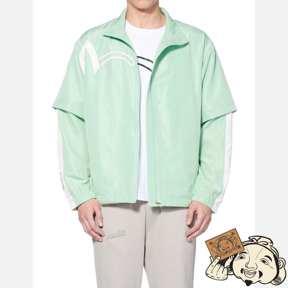 Men Evisu TYREK UTILITY JACKET WITH DETACHABLE SLEEVE Vert | 587OLYXMS