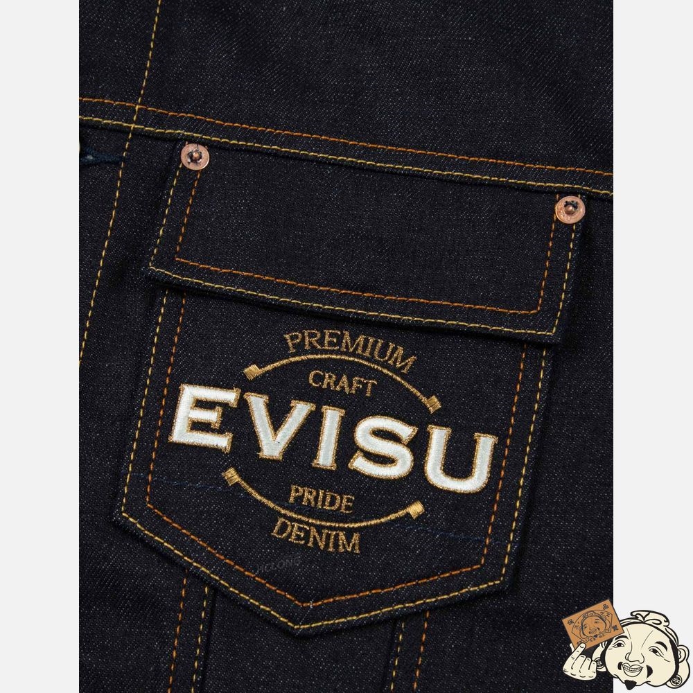 Men Evisu Tattoo Koi Daicock Embroidery Denim Jacket Indigo | 850ULVGSK
