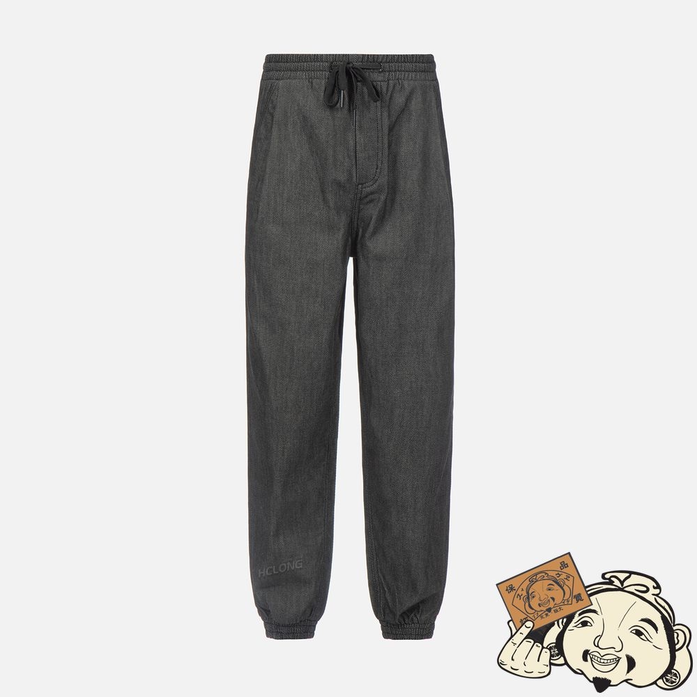 Men Evisu WAVE AND KAMON PRINT JOGGERS Noir | 560EFQLRW