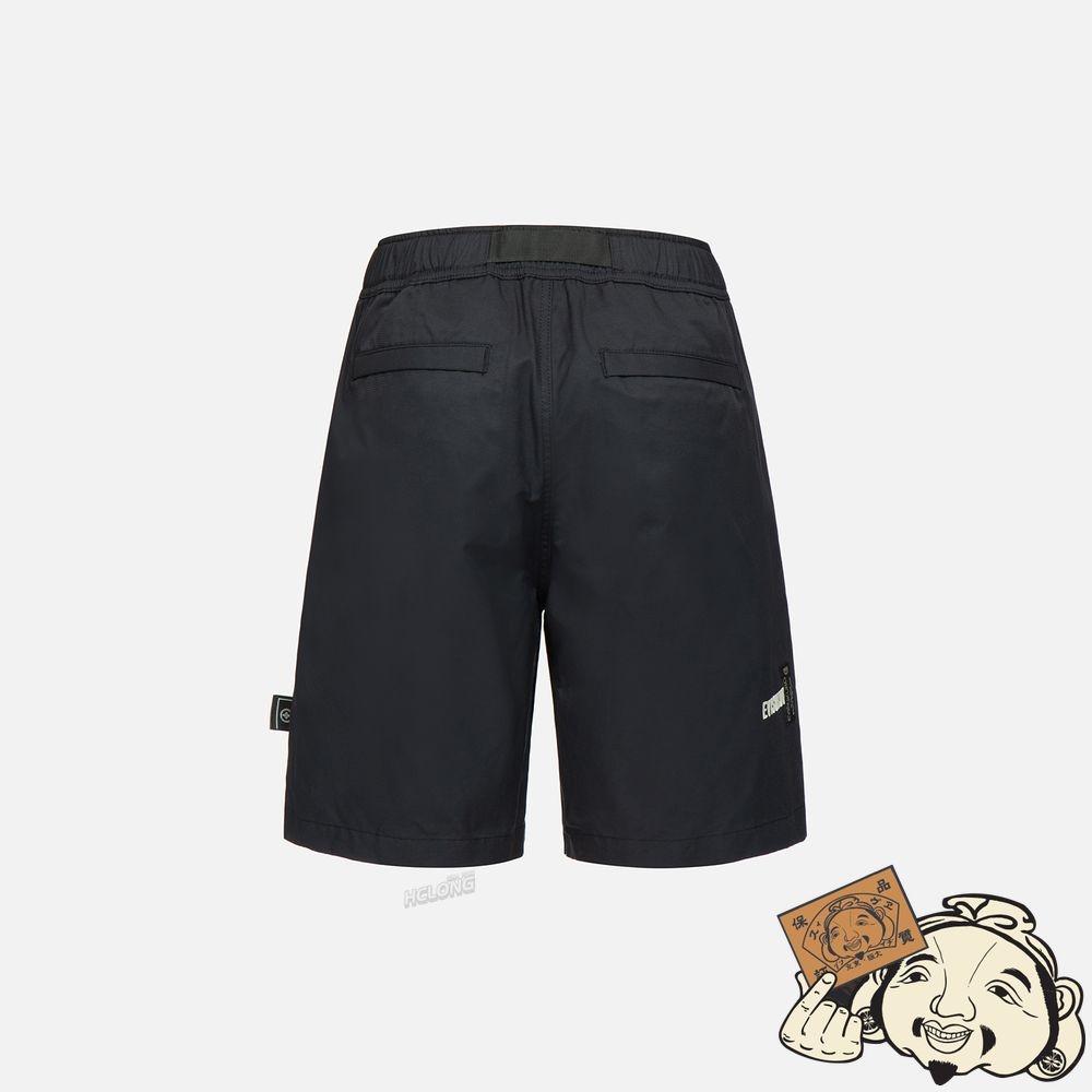 Men Evisu WORK SHORTS WITH ZIPPED POCKET Noir | 436TXOVKG