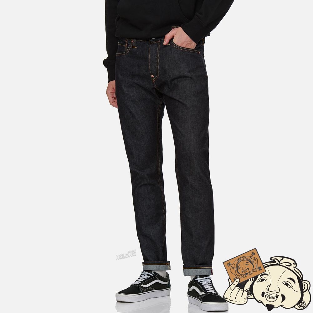 Men Evisu YELLOW SEAGULL CARROT FIT RAW DENIM JEANS #2017 Indigo | 871UDIBAY
