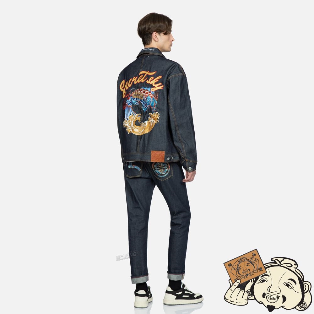 Men Evisu “KOI PLAYING IN WAVES