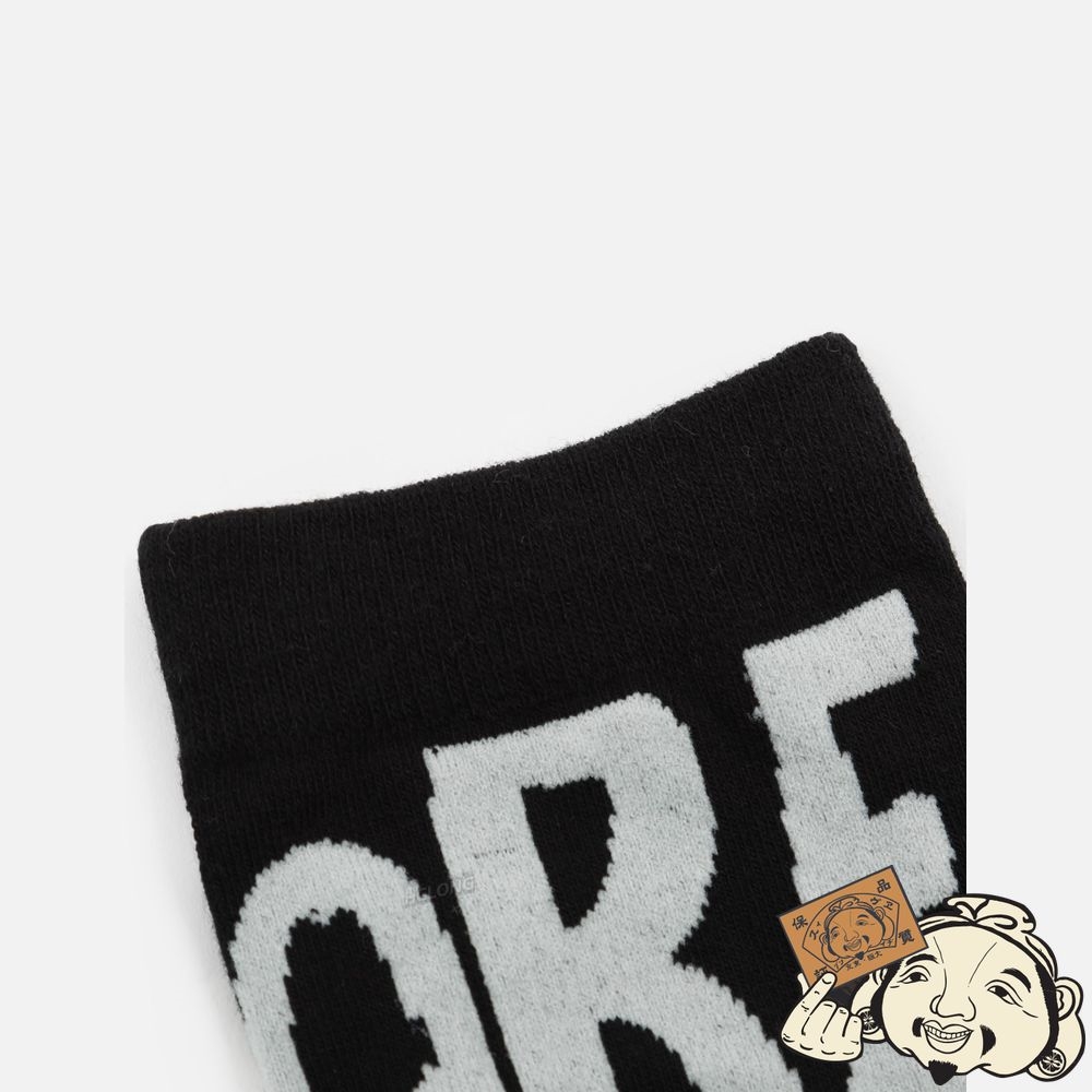 Women Evisu ALLOVER GRAFFITI SLOGAN JACQUARD LONG SOCKS Noir | 724FOGEWC
