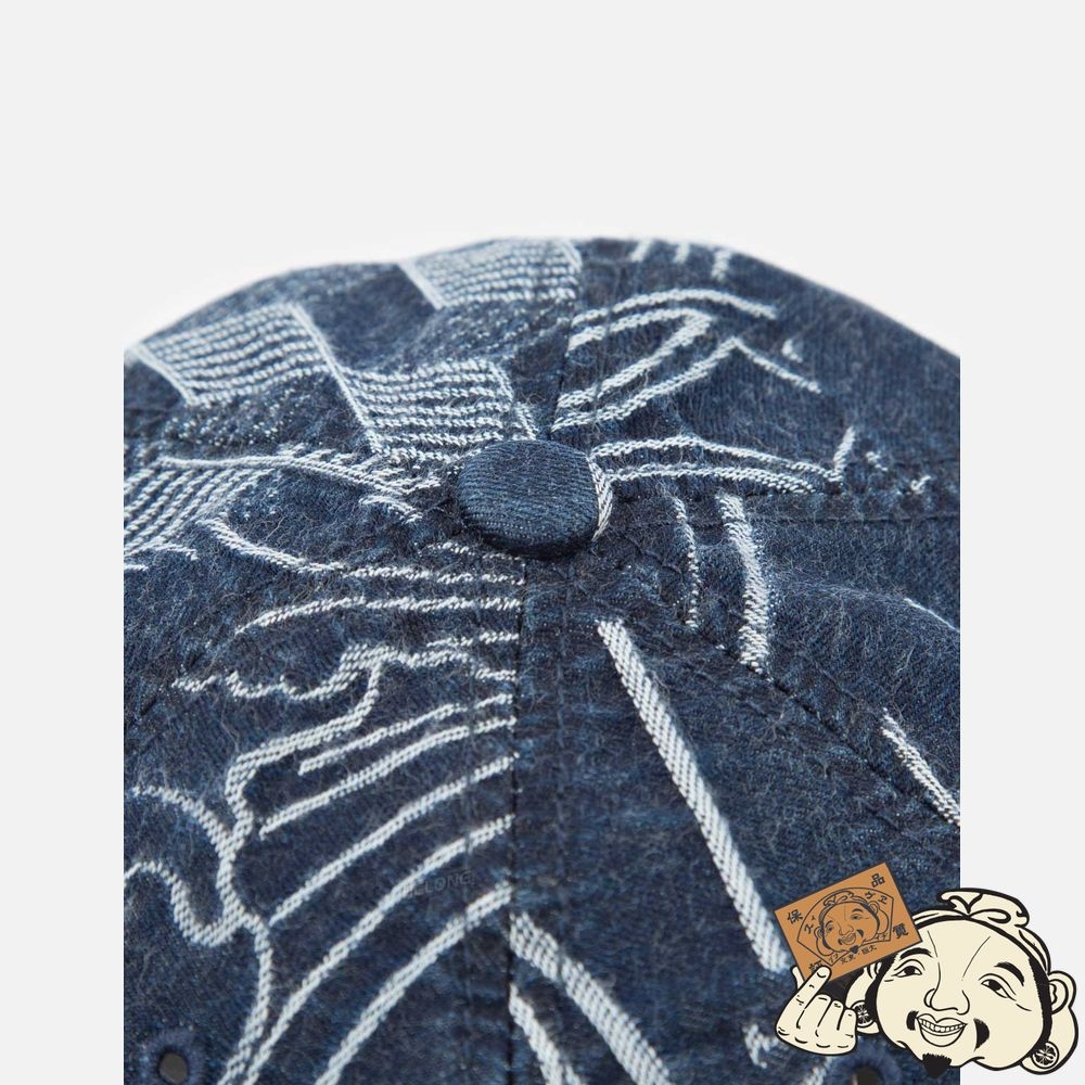 Women Evisu ALLOVER JAPANESE PATTERN JACQUARD CAP Indigo | 580RBIMZT