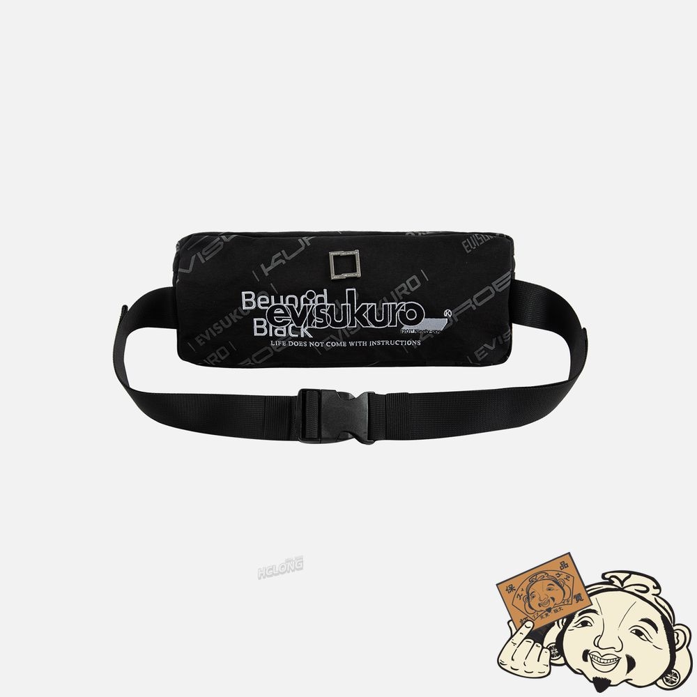 Women Evisu ALLOVER LOGO PRINT WAIST BAG Noir | 207QXFWRH