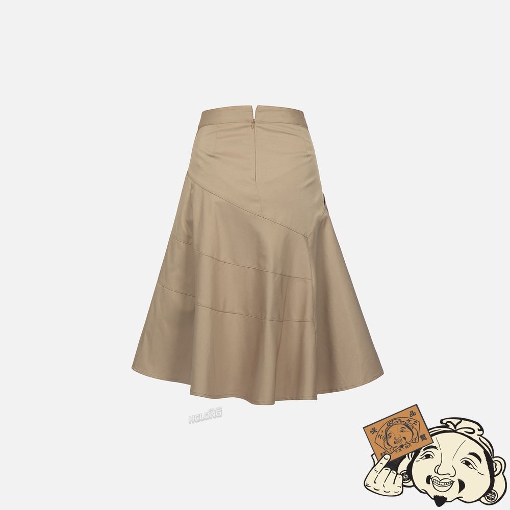 Women Evisu ASYMMETRIC A-LINE WRAP SKIRT Kaki | 628NAVXJU