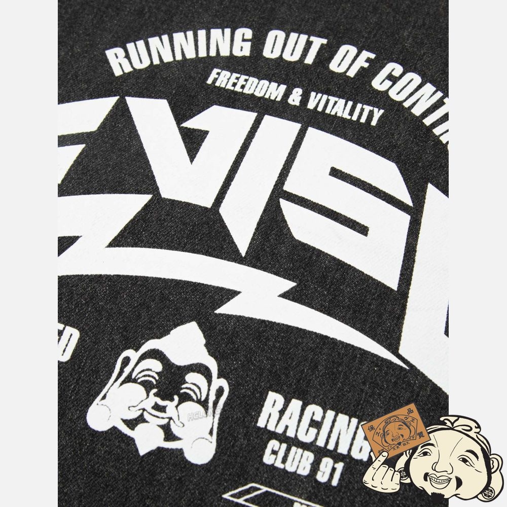 Women Evisu AUTO-RACING STYLE LOGO PRINT DENIM TOTE BAG Noir | 108TYUXIF