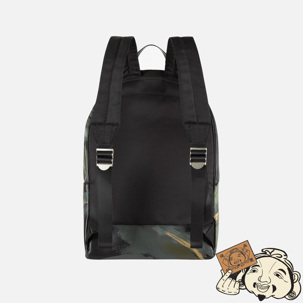 Women Evisu BRUSH CAMOUFLAGE PRINT LEATHER BACKPACK Noir | 694CHVWOJ