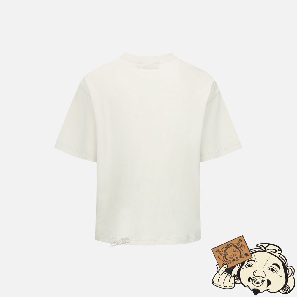Women Evisu BRUSH EFFECT SEAGULL PRINT T-SHIRT Blanche | 370HELVXT