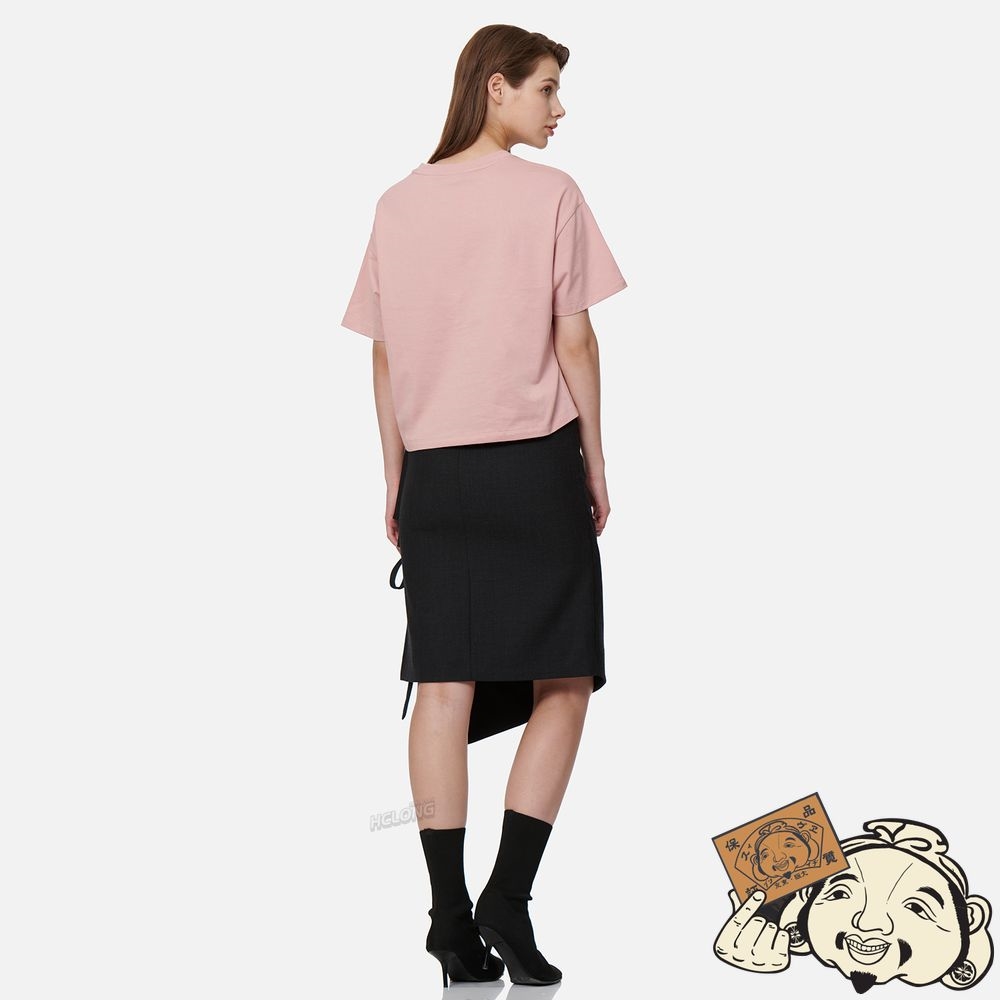 Women Evisu BRUSH EFFECT SEAGULL PRINT T-SHIRT Rose | 536TXQCKU