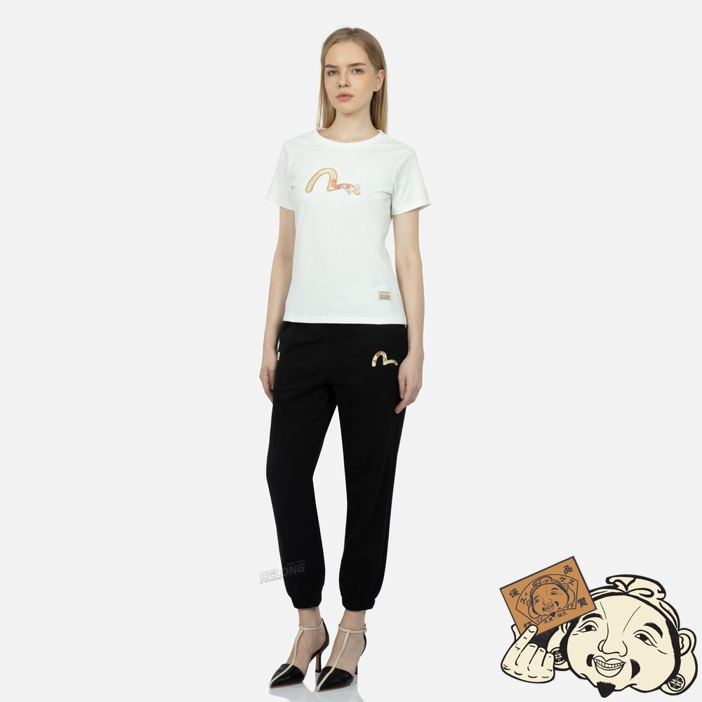 Women Evisu Brocade Seagull Appliqué T-shirt Blanche | 427QLTCRM