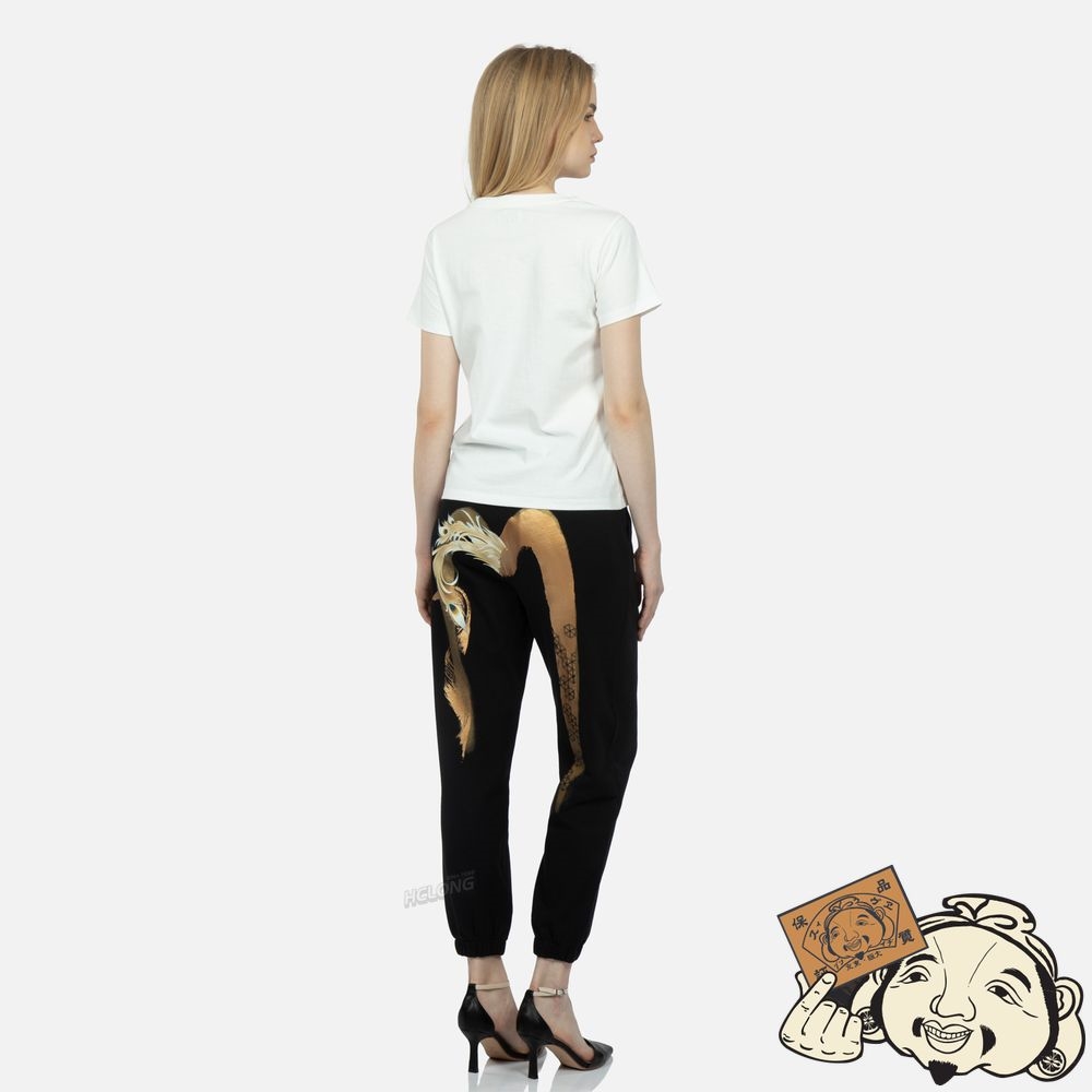 Women Evisu Brocade Seagull Appliqué T-shirt Blanche | 427QLTCRM