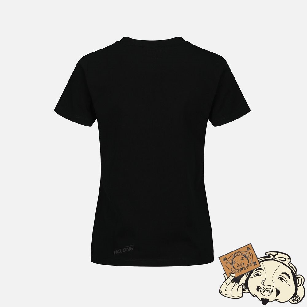 Women Evisu Brocade Seagull Appliqué T-shirt Noir | 496MTFILO