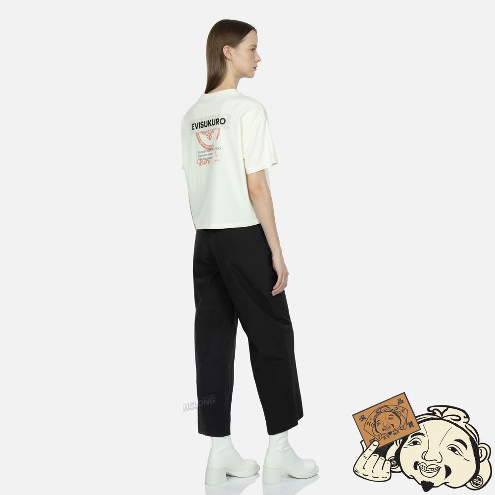 Women Evisu CUT-OUT WAIST STRAIGHT-FIT PANTS CHARCOAL | 761CQWKNM
