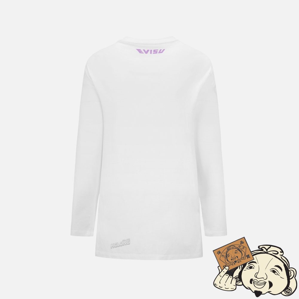 Women Evisu DARUMA AND LOGO PRINT T-SHIRT Blanche | 520GDBQVP