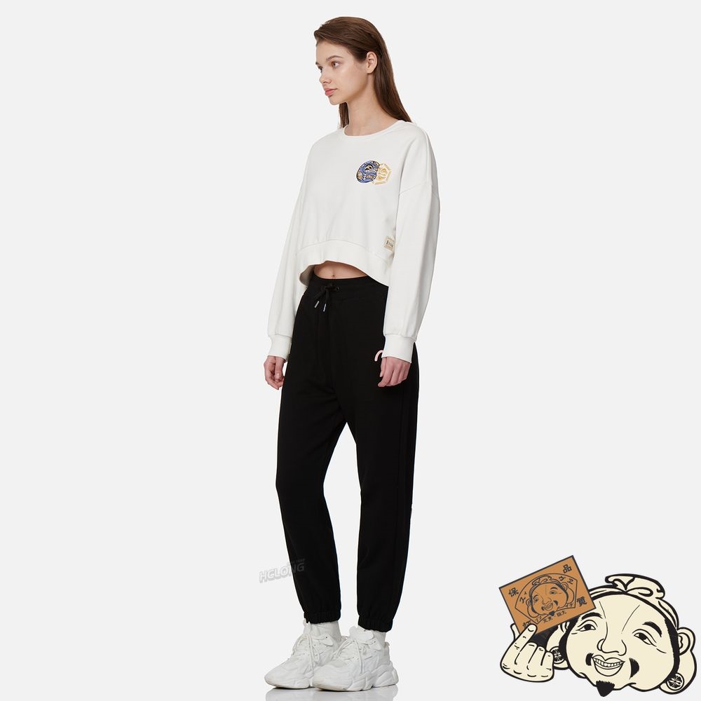 Women Evisu FORTUNE CAT AND DARUMA DOUBLE DAICOCK PRINT SWEATPANTS Noir | 128NJTKPY