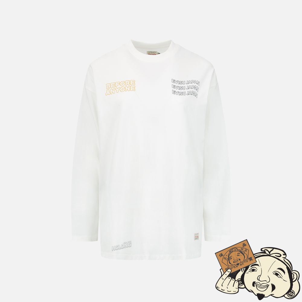 Women Evisu FORTUNE CAT BACK VIEW PRINT T-SHIRT Blanche | 853YWCXHP