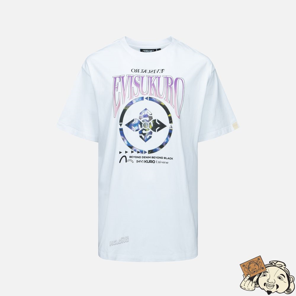 Women Evisu GRADIANT ABSTRACT PATTERN KAMON PRINT T-SHIRT Blanche | 056JLWFYP