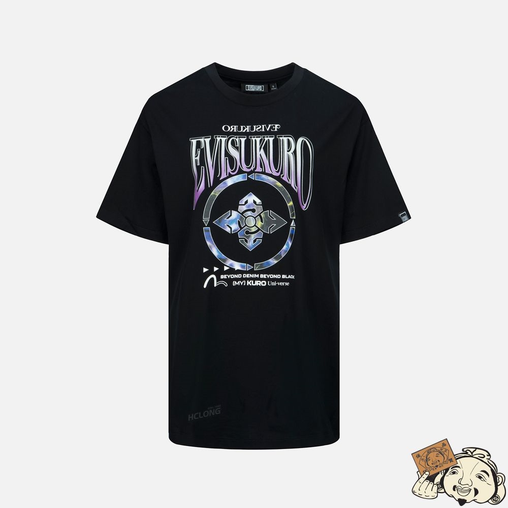 Women Evisu GRADIANT ABSTRACT PATTERN KAMON PRINT T-SHIRT Noir | 432QXSPCV