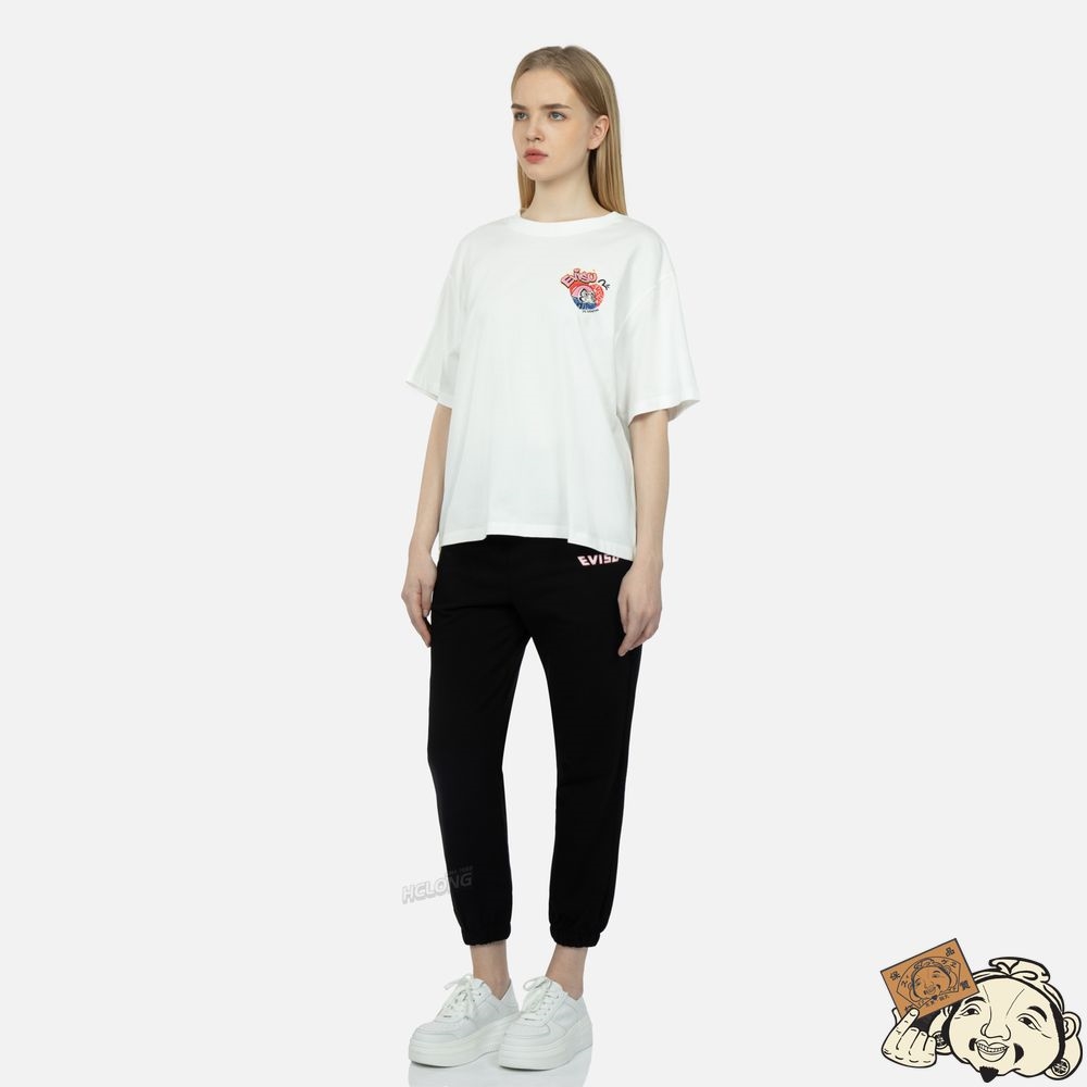 Women Evisu GRAFFITI DARUMA DAICOCK PRINT T-SHIRT Blanche | 257RQAGJB