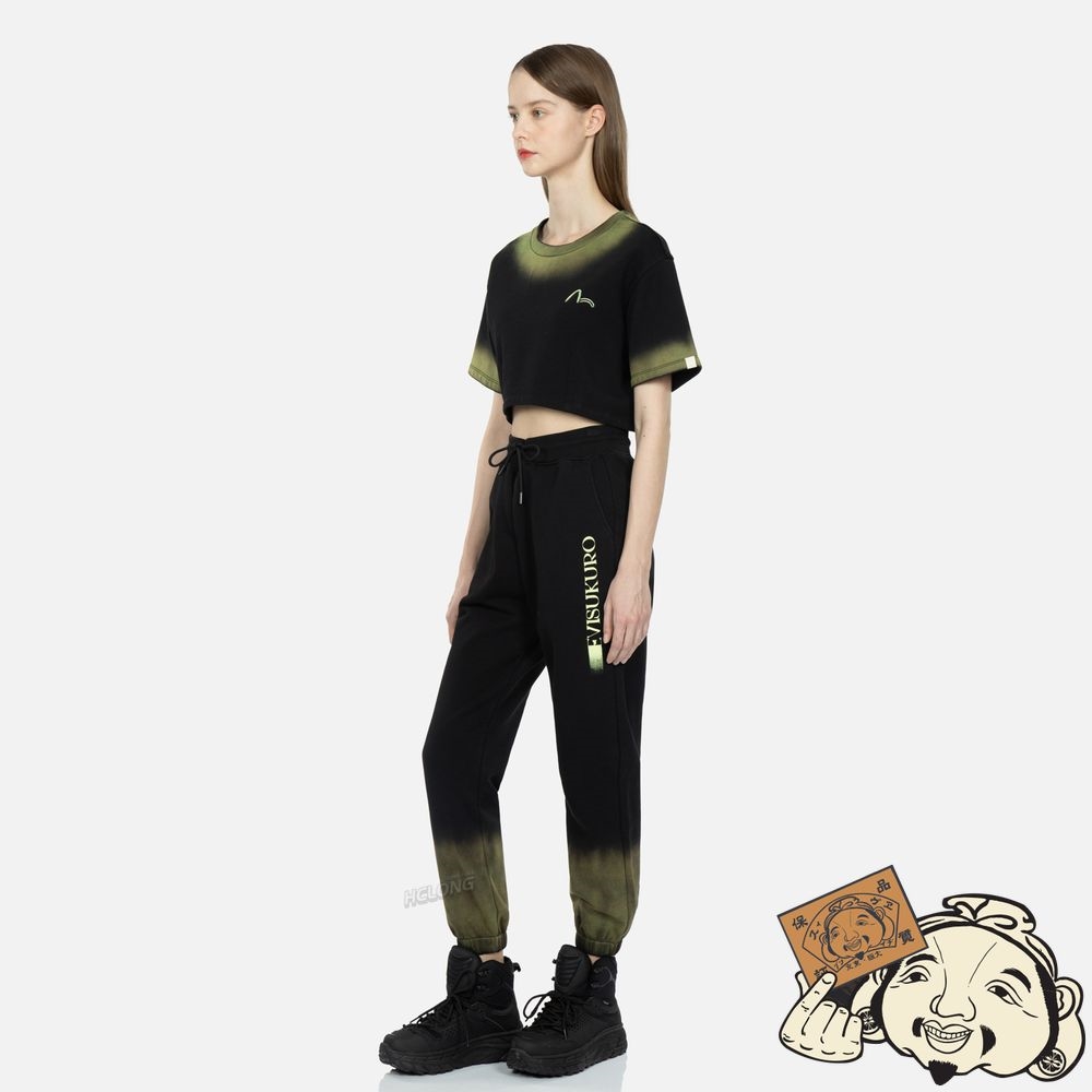 Women Evisu Gradient Spray-dye Sweatpants Noir | 157XZVCYO