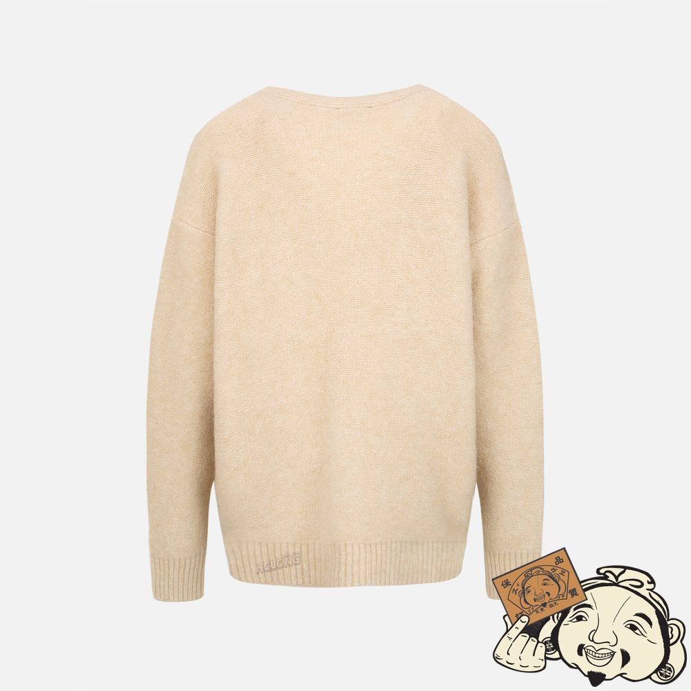 Women Evisu HAND KNIT CABLE CARDIGAN Beige | 021VPZFOU
