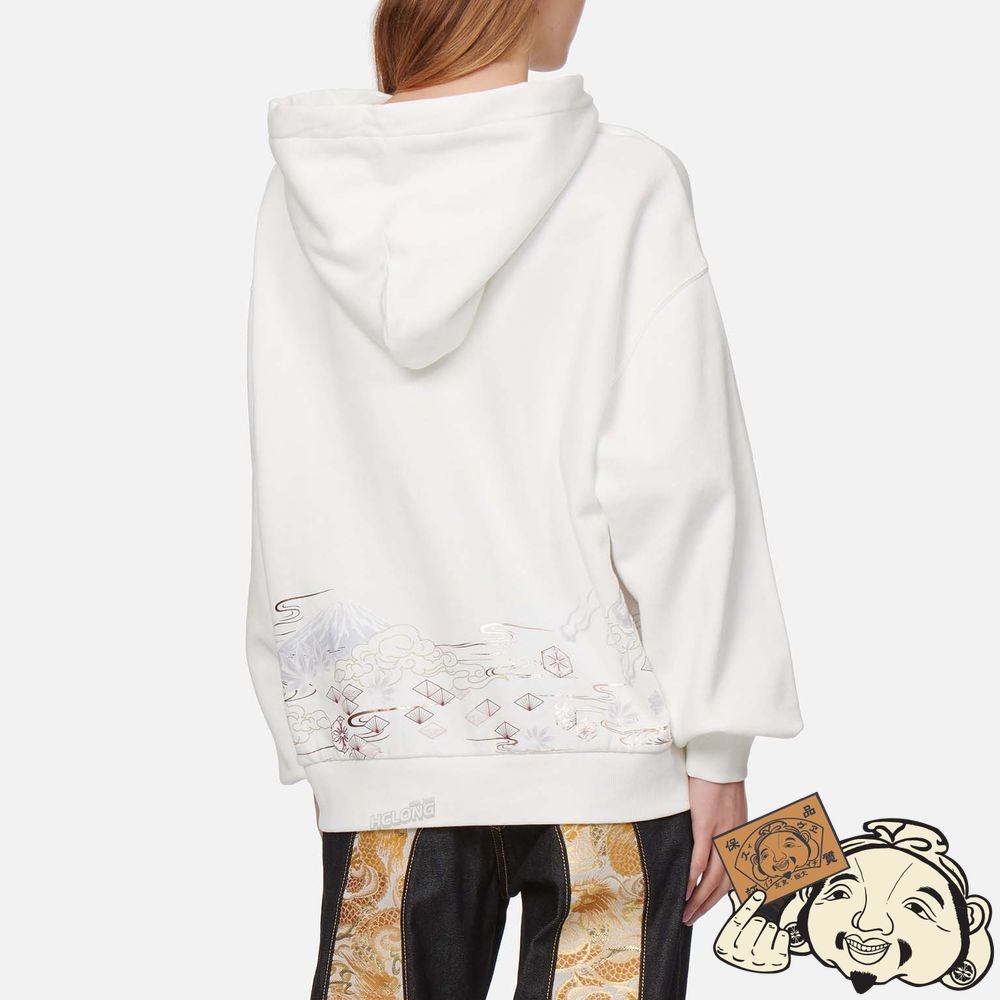 Women Evisu JAPANESE PATTERN PRINT SWEATSHIRT Blanche | 831PBOQWE