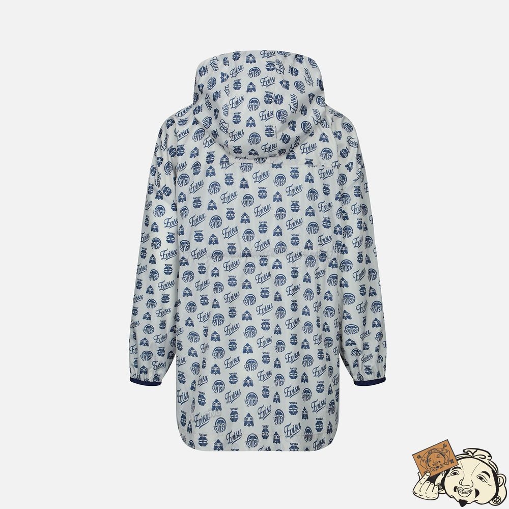 Women Evisu KAMON AND GODHEAD ALLOVER PRINT WINDBREAKER Grise | 178YPROEQ