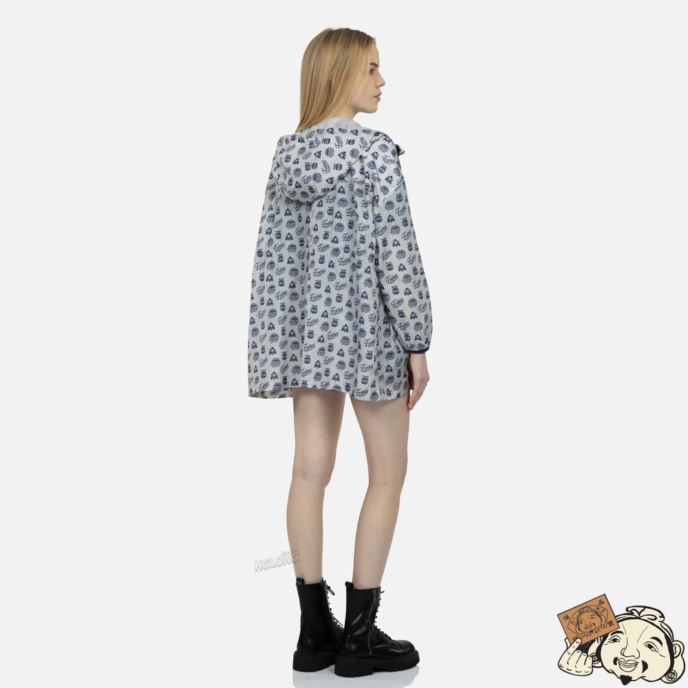 Women Evisu KAMON AND GODHEAD ALLOVER PRINT WINDBREAKER Grise | 178YPROEQ