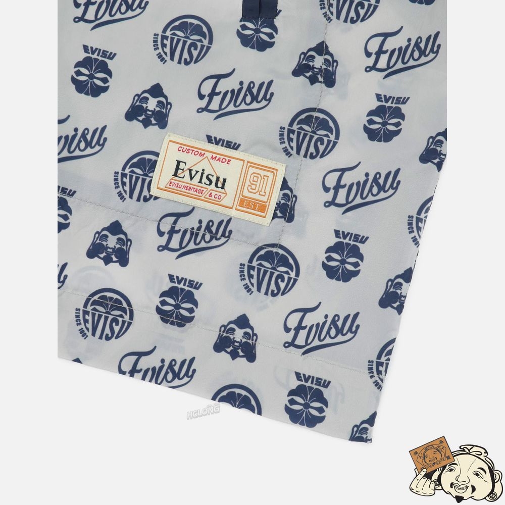 Women Evisu KAMON AND GODHEAD ALLOVER PRINT WINDBREAKER Grise | 178YPROEQ