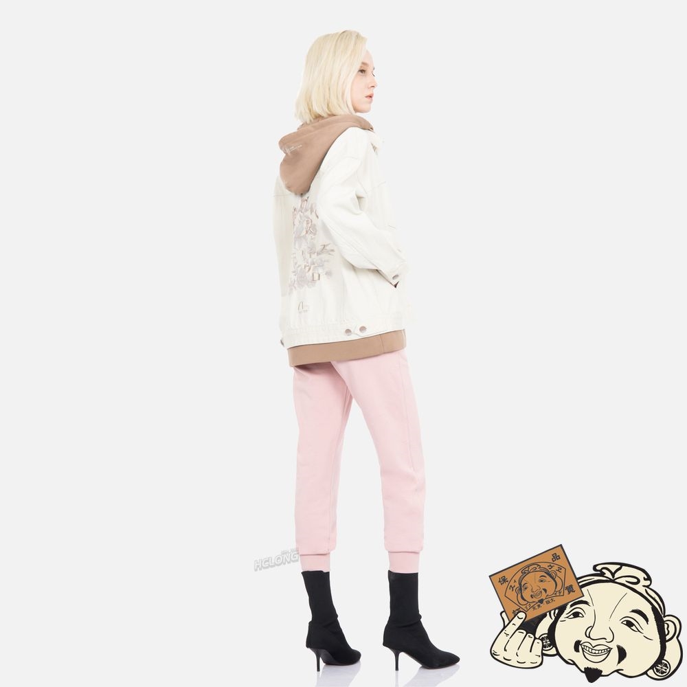 Women Evisu KAMON AND LOGO PRINT SWEATPANTS Rose | 605YIHDJP