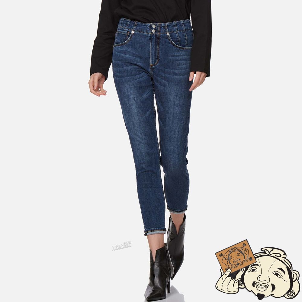 Women Evisu KAMON AND SEAGULL EMBROIDERED SKINNY JEANS Indigo | 791HLZMJC