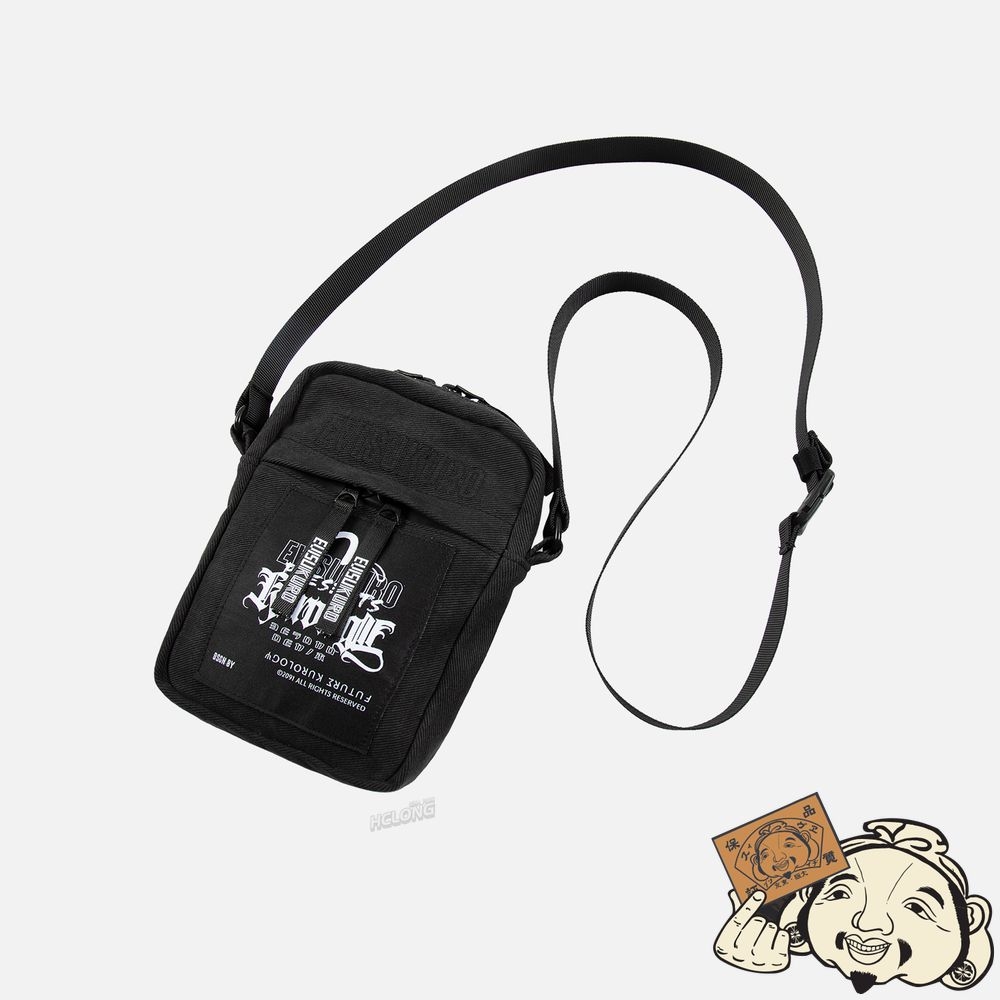 Women Evisu KAMON PRINT MESSENGER BAG Noir | 384YJKSRN