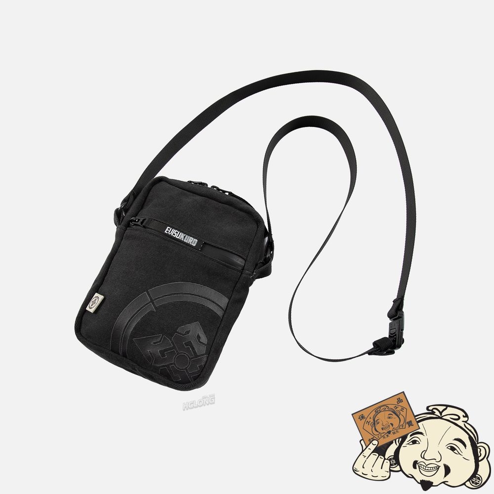 Women Evisu KAMON PRINT MESSENGER BAG Noir | 384YJKSRN