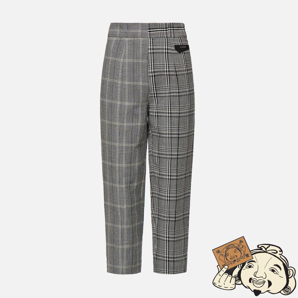 Women Evisu LEATHER BADGE MIXED PLAID PANTS CHECK | 381OUWAZI