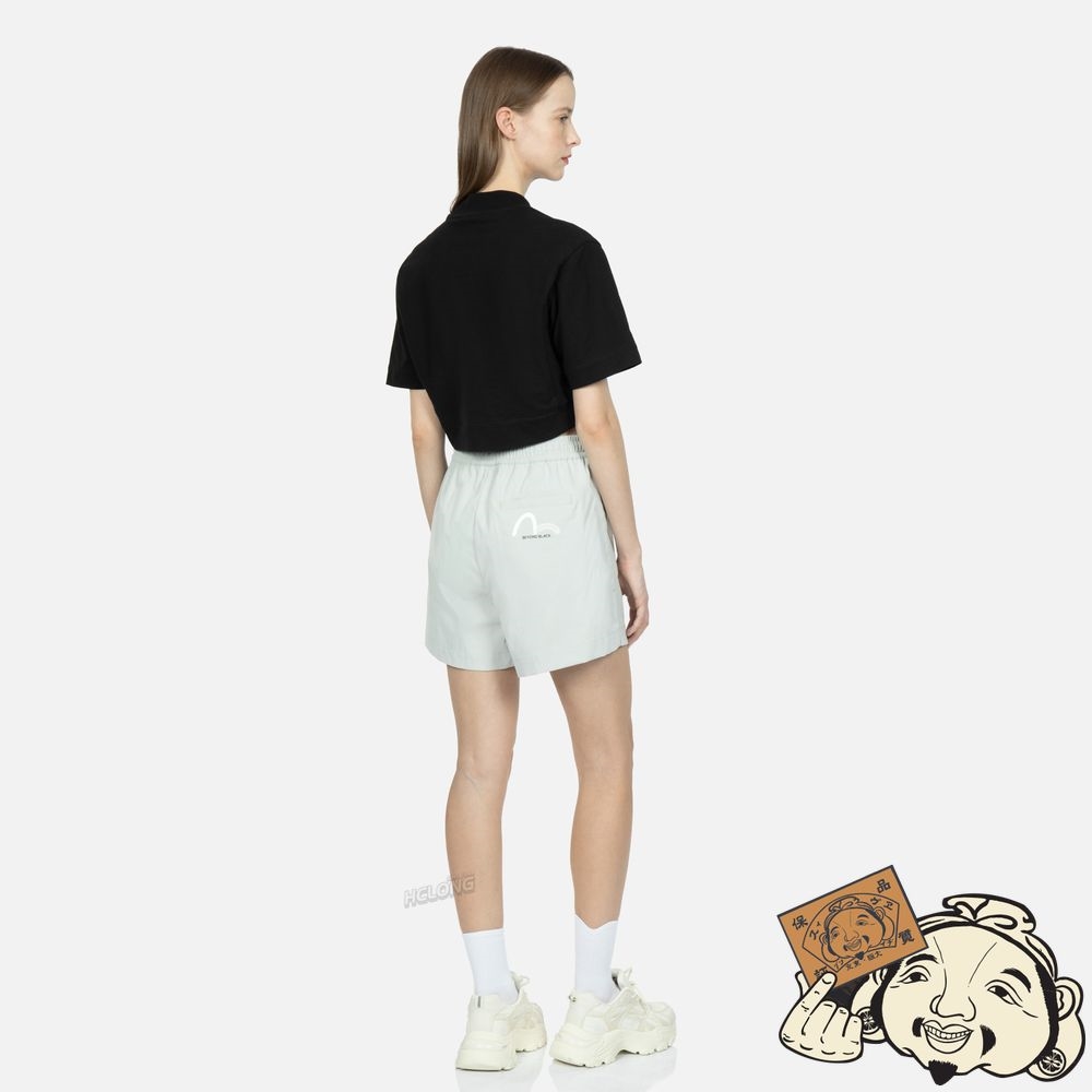 Women Evisu LOGO AND SEAGULL PRINT SHORTS Grise | 310ARVJNL