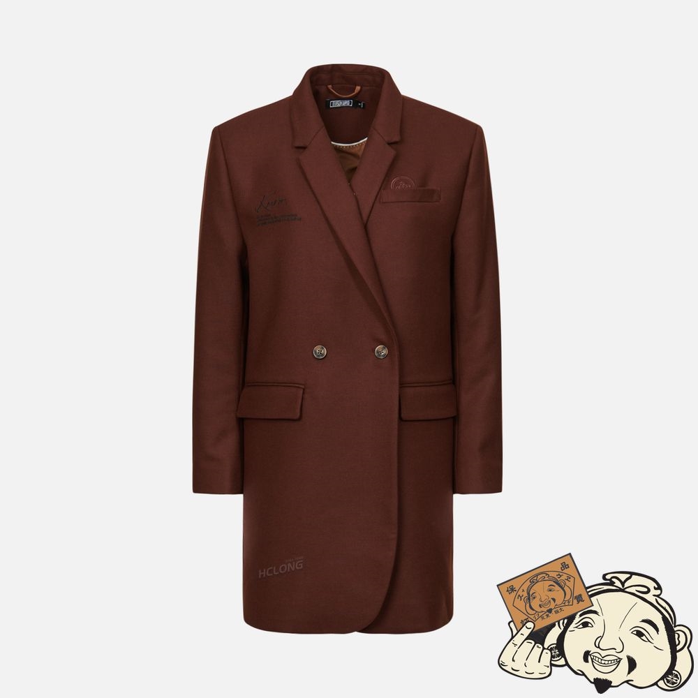 Women Evisu LOGO EMBOSSED BLAZER DRESS Marron | 267TQYRFW