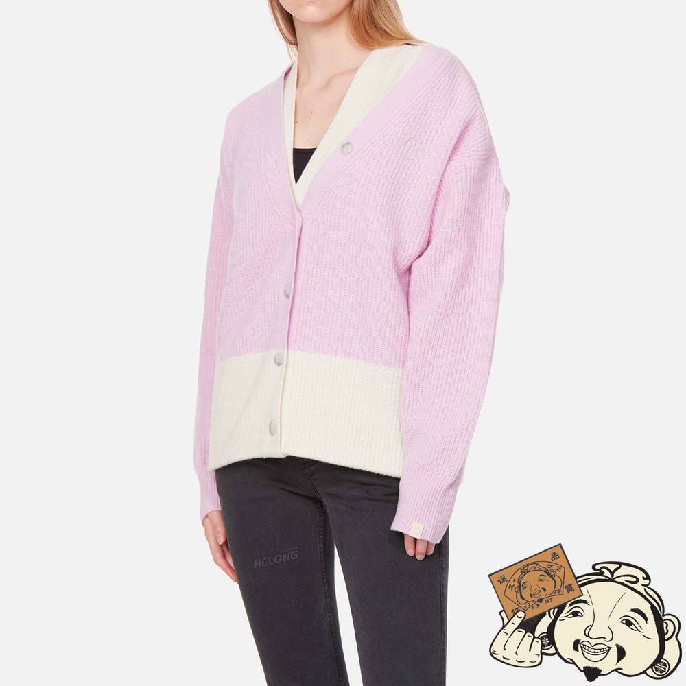 Women Evisu LOGO EMBROIDERED 2-IN-1 KNITTED CARDIGAN Violette | 015HOBVSJ