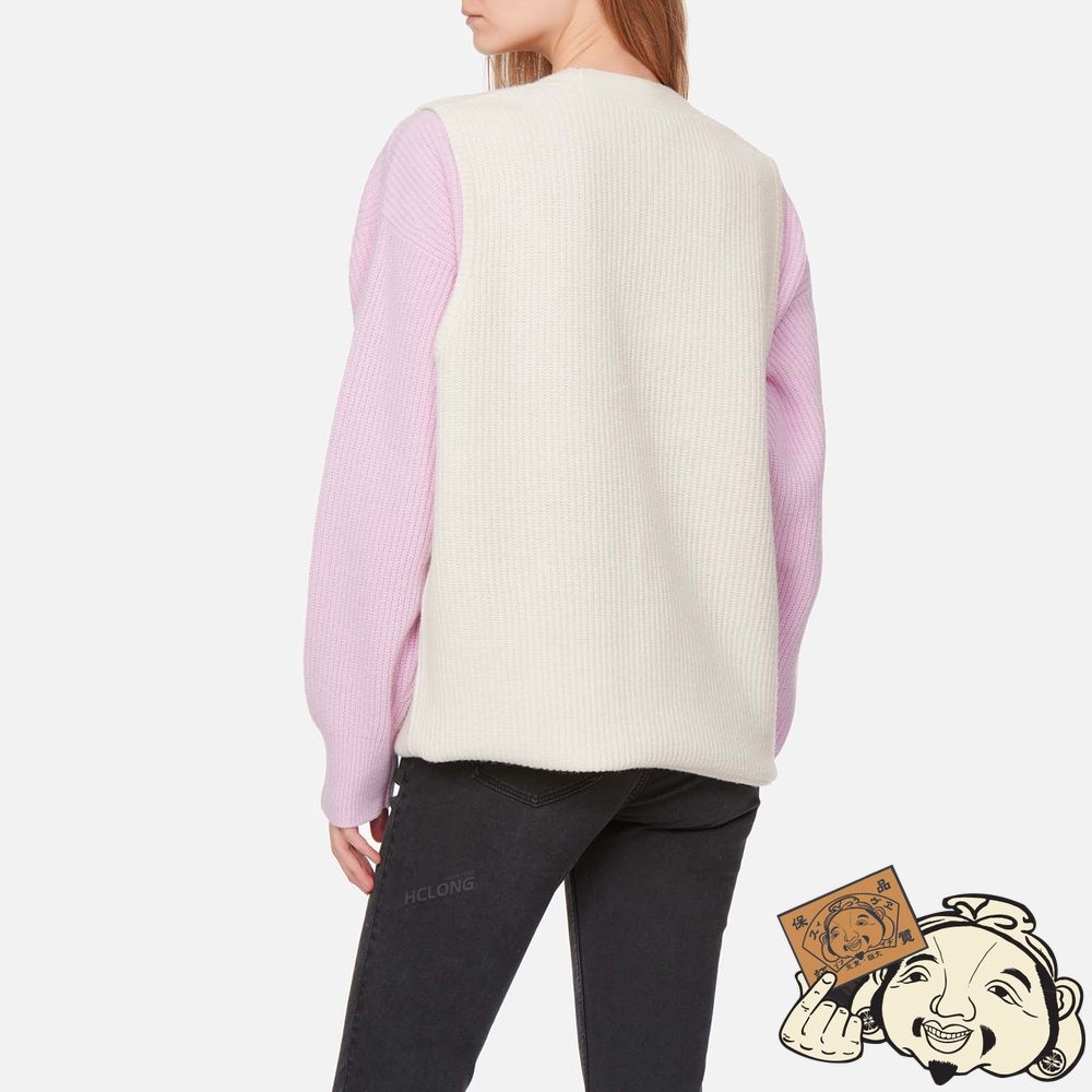 Women Evisu LOGO EMBROIDERED 2-IN-1 KNITTED CARDIGAN Violette | 015HOBVSJ
