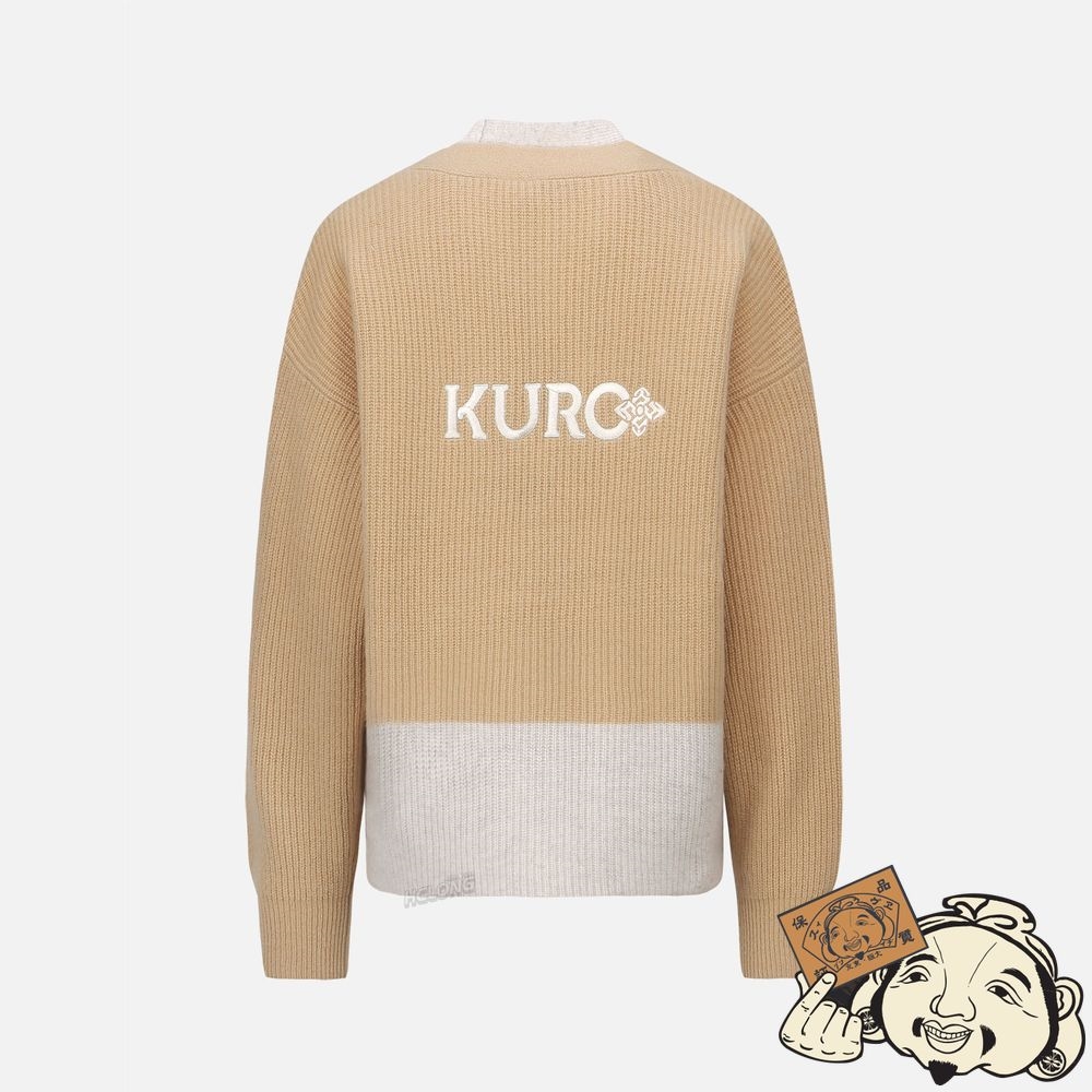 Women Evisu LOGO EMBROIDERED 2-IN-1 KNITTED CARDIGAN Kaki | 194NUHDQF
