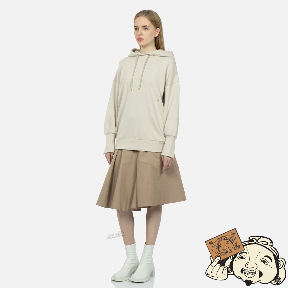 Women Evisu LOGO EMBROIDERY AND KAMON PRINT HOODIE Grise | 573DFRWCB