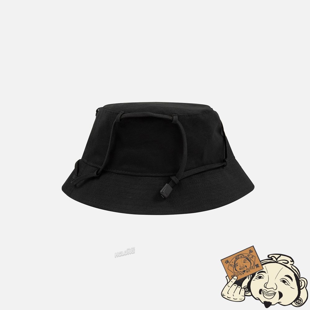 Women Evisu LOGO EMBROIDERY DRAWSTRING BUCKET HAT Noir | 054OKEXFC