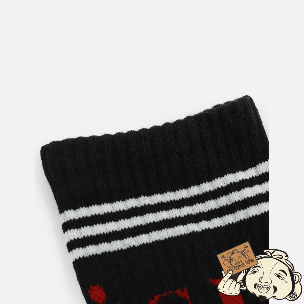 Women Evisu LOGO JACQUARD LONG SOCKS Noir | 742KQFYPO