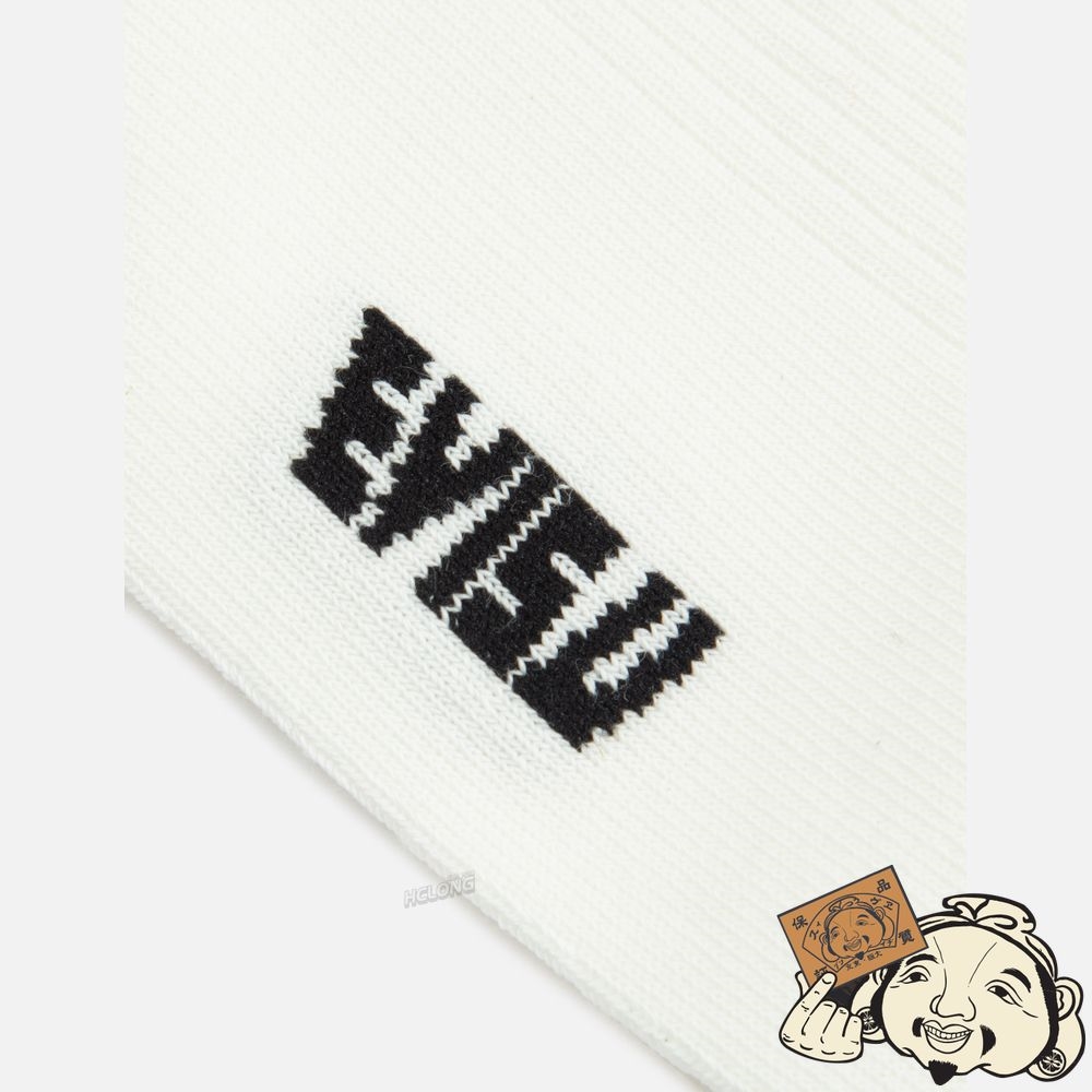 Women Evisu LOGO JACQUARD WITH KAMON EMBROIDERY LONG SOCKS Blanche | 649LBIJNF
