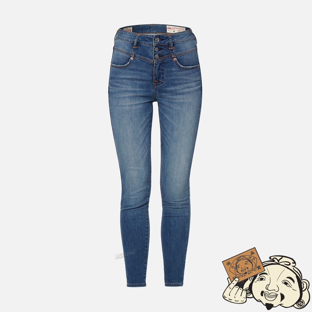 Women Evisu LOGO-PATTERN SEAGULL PRINT SKINNY JEANS Indigo | 468KAJWVU