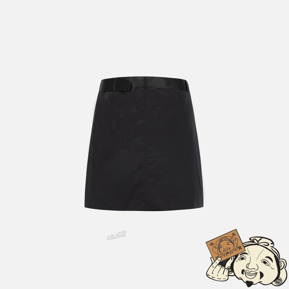 Women Evisu LOGO PRINTED BELT SKIRT Noir | 027BLMNDP