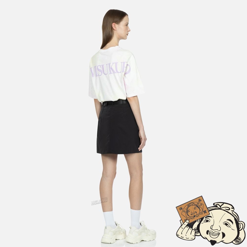 Women Evisu LOGO PRINTED BELT SKIRT Noir | 027BLMNDP