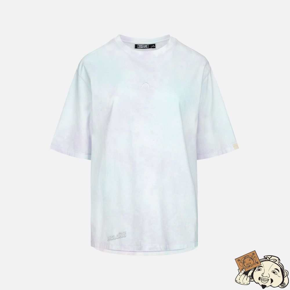 Women Evisu LOGO PRINT DYE T-SHIRT Violette Clair | 981GPDOJS